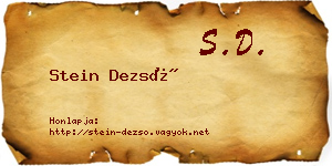 Stein Dezső névjegykártya