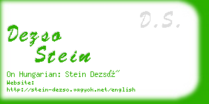 dezso stein business card